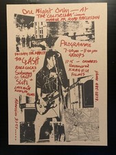 Clash concert poster - Buzzcocks Slits Live Harlesden 1977 new reprinted edition