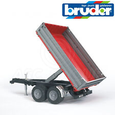 Bruder Toys 02019 Red / Grey Twin Axle Tipping Tipper Trailer 1:16 Scale