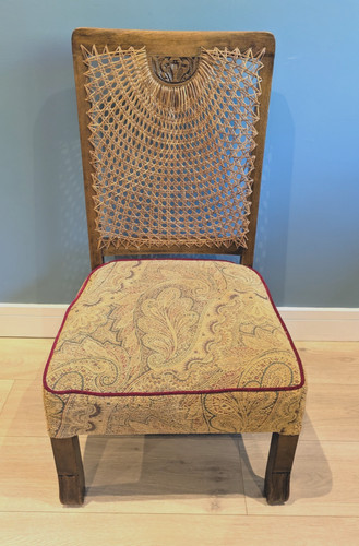 Antique bergere carved oak - bergere,
