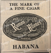 Ramon Allones Cigar Habana Havana Cuban 1925 antique very small print advert