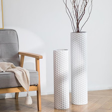 White tall floor vase - tall, 70/55cm