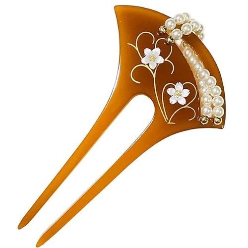 Amber style kanzashi hairpin - kanzashi,