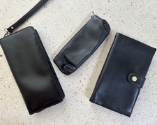 3 x RADLEY purses (pencil case, travel wallet, wallet) leather, black