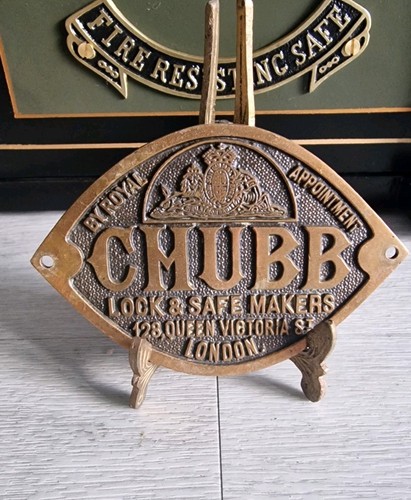 Antique safe plaque chubb - antique,