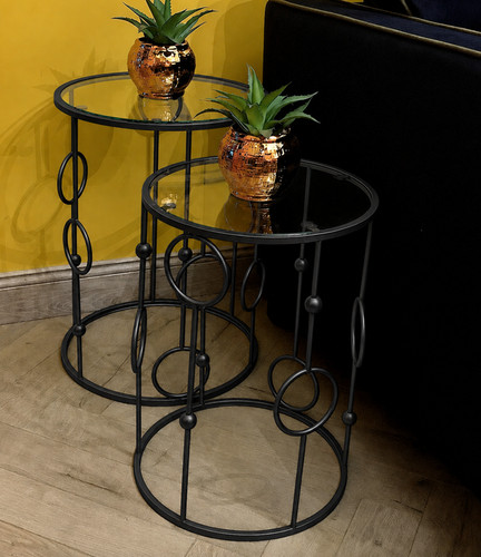 Modern glass nesting tables - glass,