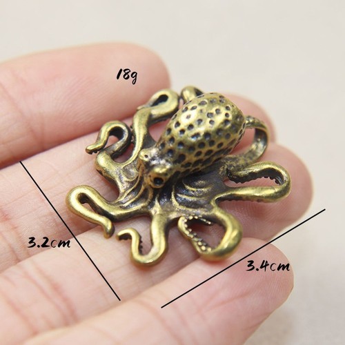 Brass octopus figurine statue - brass,