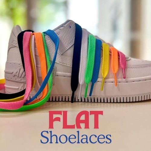 Coloured flat shoelaces - coloured, 90