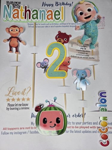 Coco melon cake topper name - coco,
