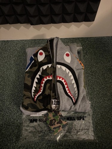 Bape grey half camo shark - grey,