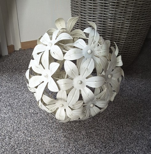 Cream flower lampshade round - flower,