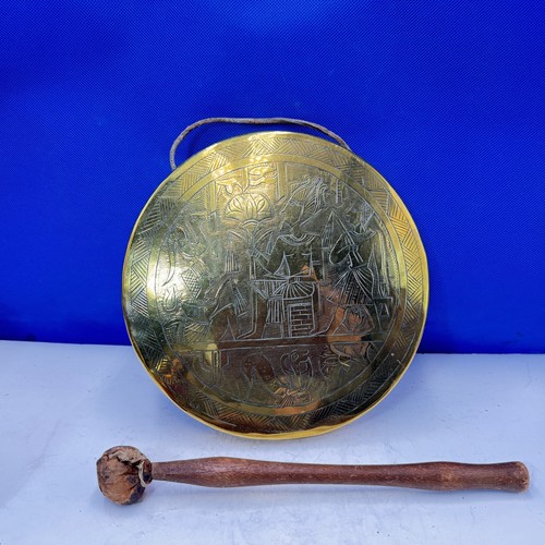 Gong bell with wooden stick - gong,