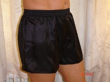 Black Poly Satin Boxer Shorts