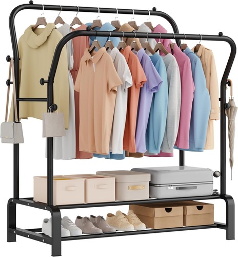 Heavy duty double clothes - duty, rail