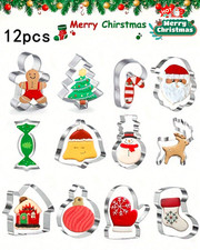 Christmass stainless steel Cookie cutters Xmas Tree, Snowman, Santa Shape Set UK
