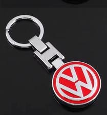 VW Volkswagen Metal Key Ring Double Sided Keychain keyring Red & Chrome