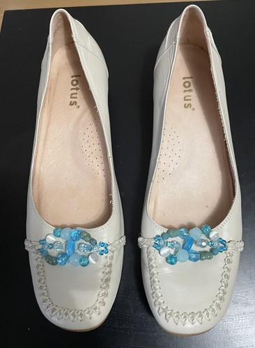 Lotus cream shoes blue - cream,