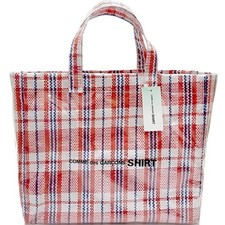 Rei Kawakubo Women Cdg Comme Des Garcons Shirt Pvc Tote Bag Striped Weaving