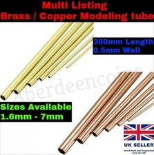 Brass Tube Pipe Tubing 300mm Round Inner 2mm -7mm  Wall 0.5mm Models Hobby Craft
