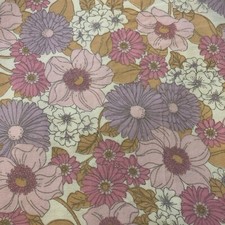 Vintage Pink Floral Winceyette Flat Bed Sheet Double Brushed Cotton Flannel