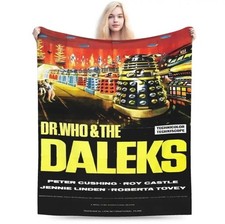 Doctor Who And The Daleks Print Flannel Throw Blanket 150 x 200cm Polyester.
