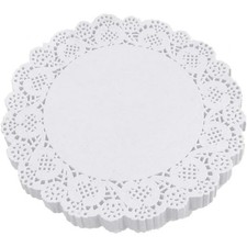 50 Pack Round Paper Doilies White Lace Doyleys Party Wedding Tableware