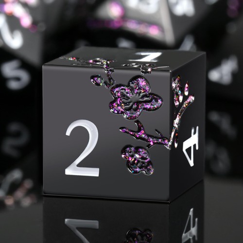 Glitter purple metal - metal, dice