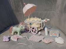 Original My Little Pony Baby Buggy and Baby Cuddles (beddy bye eyed). G1.