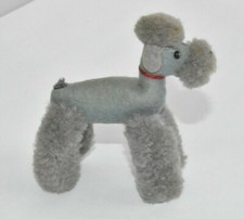 Vintage Miniature 7cm STEIFF Poodle Dog Grey Compartment AA4