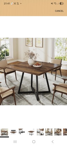 Square dining table dark wood - table,