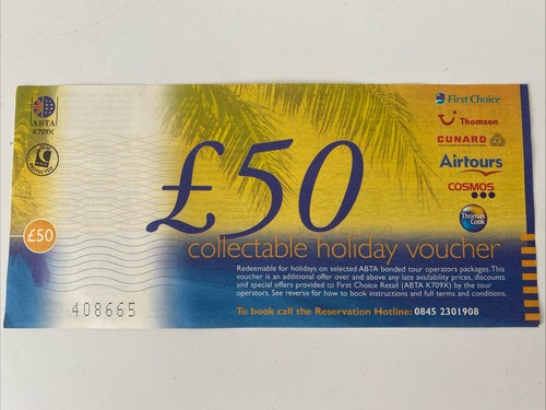 Vintage holiday voucher 50 - holiday, £50