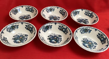 6 X MASON'S MASONS ~~ FRUIT BASKET  ~~   BLUE  6 1/4" CEREAL / DESSERT BOWLS