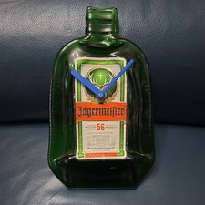 Jagermeister Novelty Melted Glass Bottle Clock Battery Operated