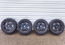 FORD FIESTA MK7 15" ALLOY WHEELS 3 GOOD TYRES 195/55 R15 C1BC-1007-BB FAST P+P