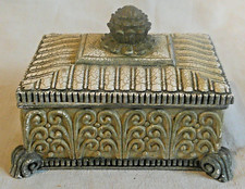 Dezine Antique Style Handpainted Resin Casket Box Crackle Paint Well Done