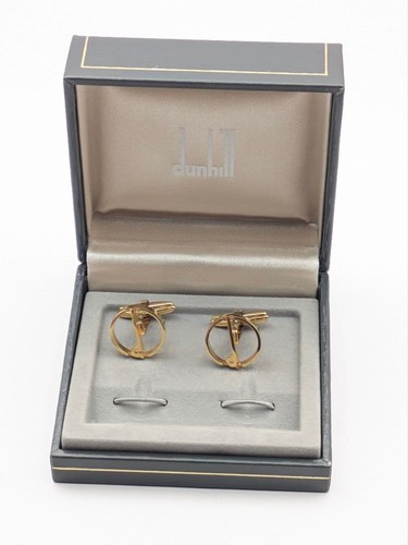 Dunhill gold logo cufflinks - dunhill,