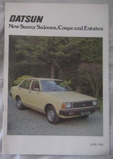 June 1980 Datsun Sunny Saloons, Coupe & Estates Brochure Pub. No. S24.75m.A528