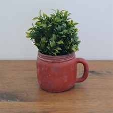 Whitewash Red Ceramic Tea Cup