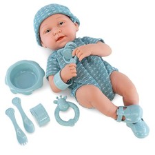 14" Bathable Boy Baby Newborn Doll Blue Outfit Dummy & Accessories BiBi Doll