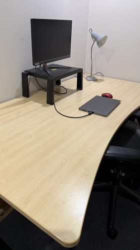 Large maple crescent desk 1800 - large,