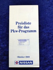 Nissan Price List 10.1989