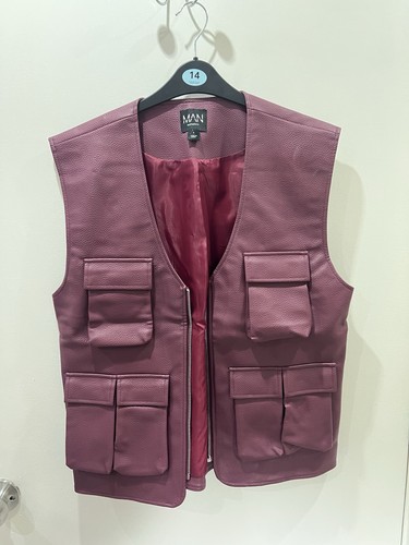 Boohooman leather gilet - boohooman,