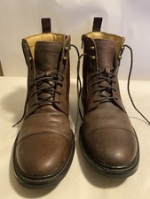 Cole Haan Mens Bellamy Lace Up Leather Toe Cap Boot Shoes, Chestnut, US 8 .5