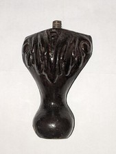 Single Dark Wood Curved Carved 3 sided furniture screw in leg