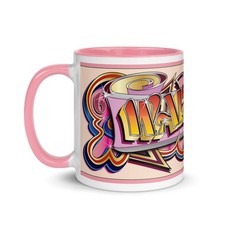 WALTZER Car Artwork Mug PINK Funfair Ride Fairground Art Oxford Funfair Carousel