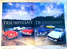 TRIUMPH TR TR's CELEBRATION - FRAMEABLE ORIGINAL CLASSIC CAR ROAD TEST REVIEW