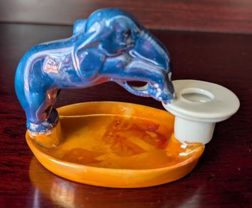 Vintage elephant ashtray match - ashtray,