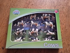 Kids Globe Cows 1:32 scale black & white cow set farm toy toys farming 12 pc