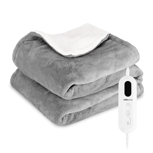 Electric heated blanket grey - heated,