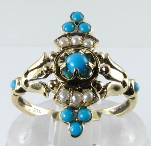 9ct gold turquoise - gold,