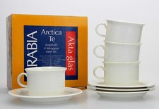 ARABIA ARCTICA TE x 4 Tea Cups & Saucers Finnish NEW OLD STOCK Boxed